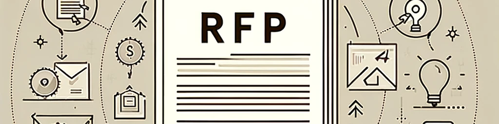 RFP document with symbols around it representing the RFP process.